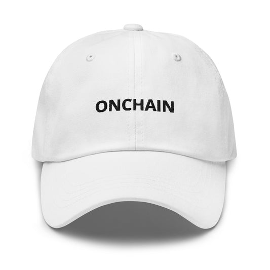 onchain hat - black on white